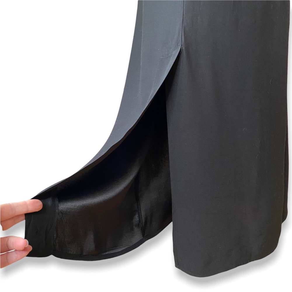 Monrow Slip Dress Maxi Back Slit Spaghetti Strap - Picture 12 of 15